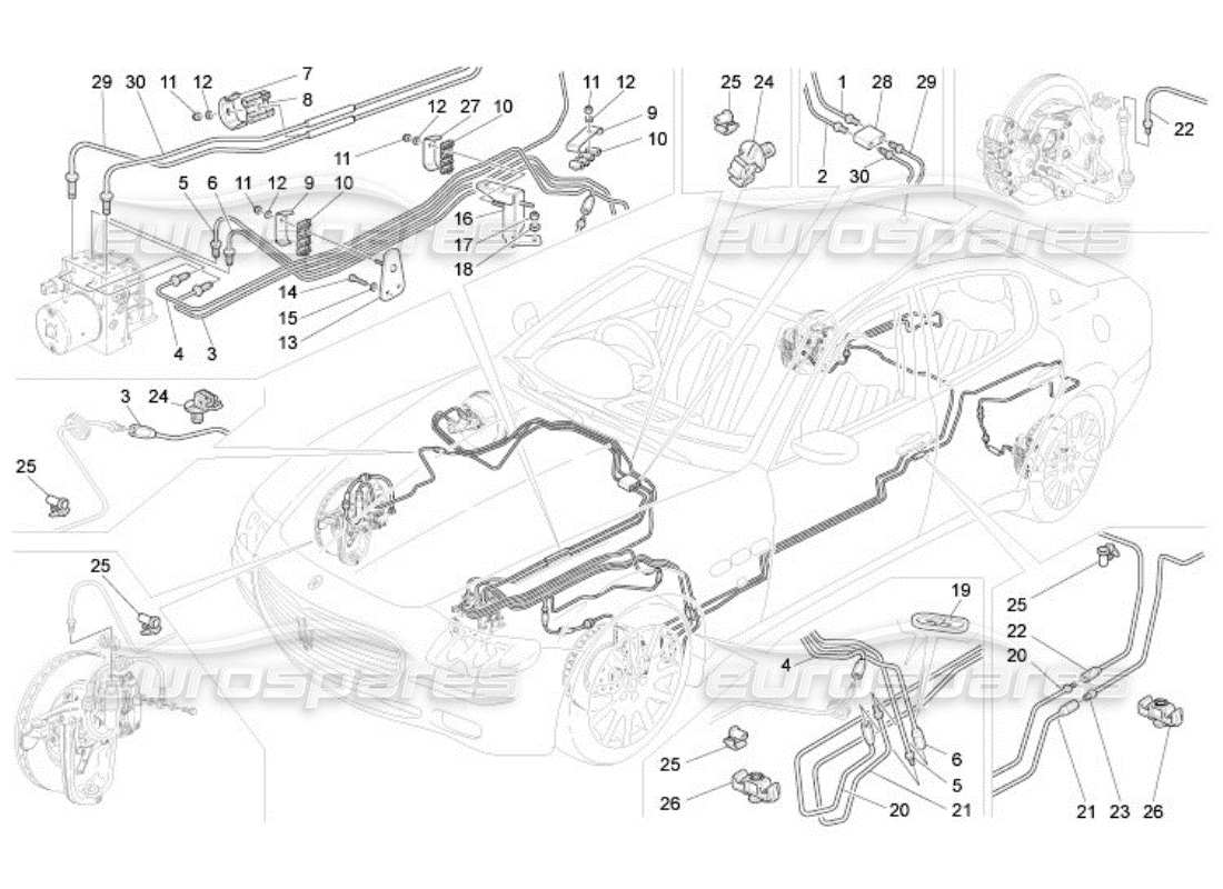 maserati qtp. (2005) 4.2 líneas diagrama de piezas