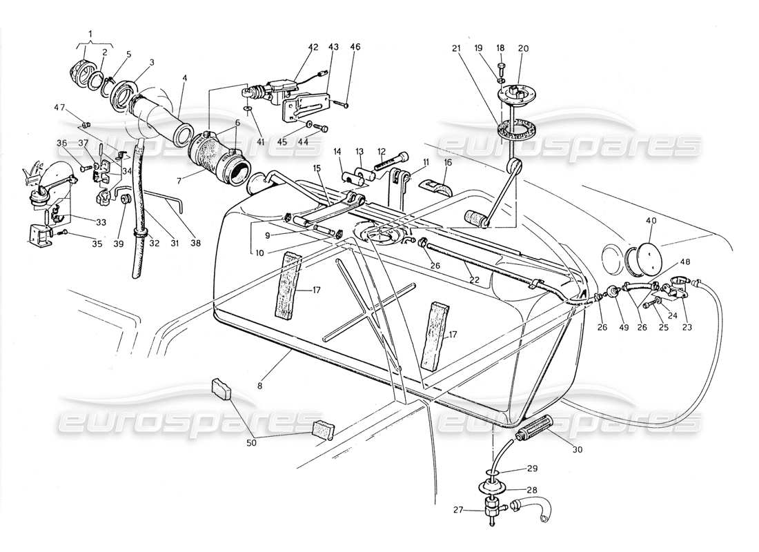 maserati 228 diagrama de piezas del tanque de combustible