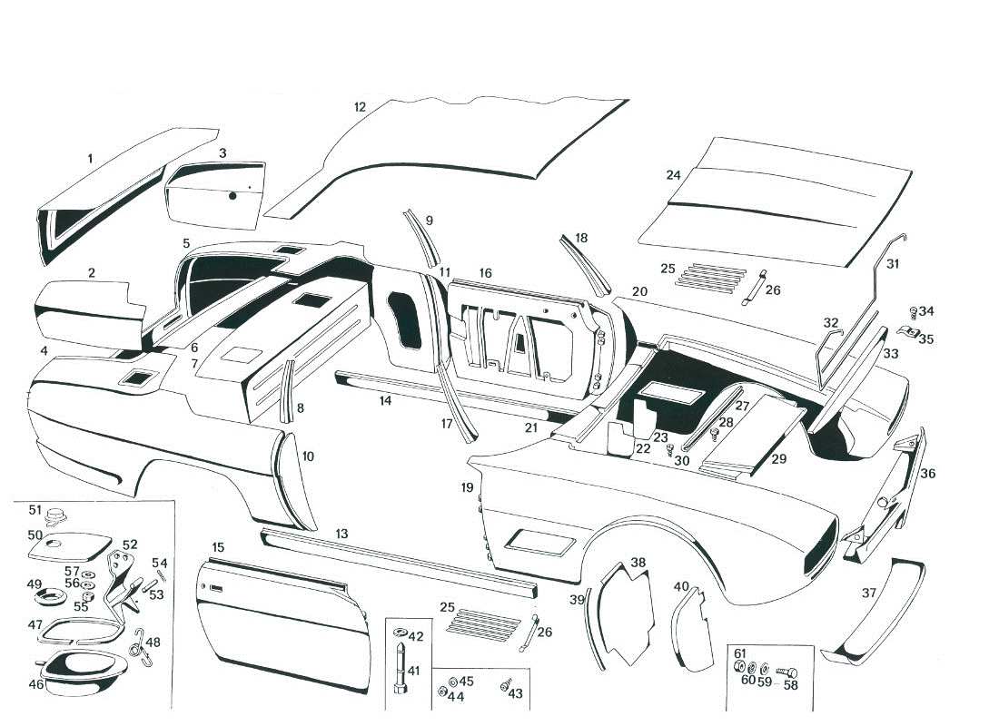 maserati mexico diagrama de piezas de la carcasa del cuerpo