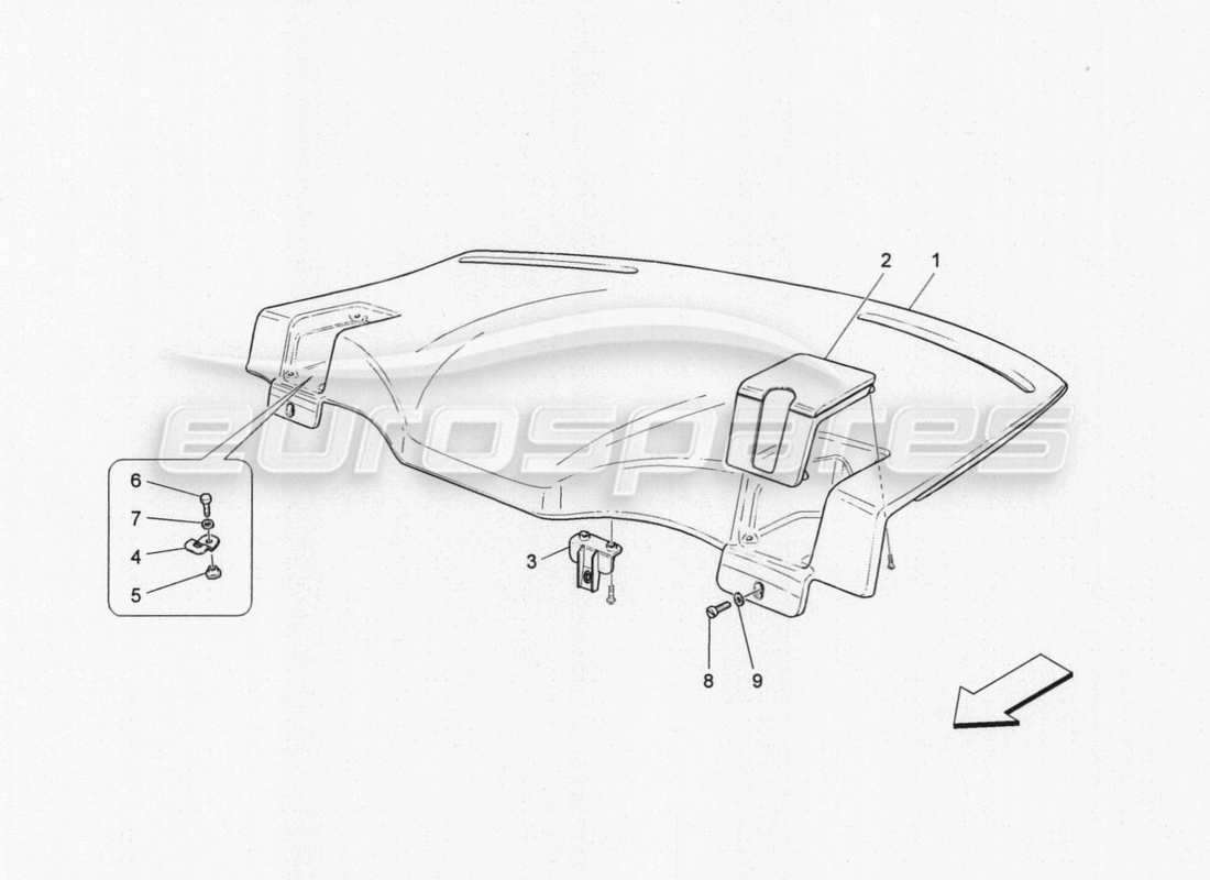 maserati granturismo special edition estante trasero para paquetes diagrama de piezas