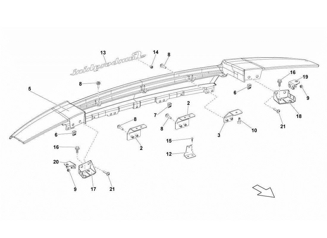 lamborghini gallardo lp570-4s perform diagrama de piezas del panel trasero