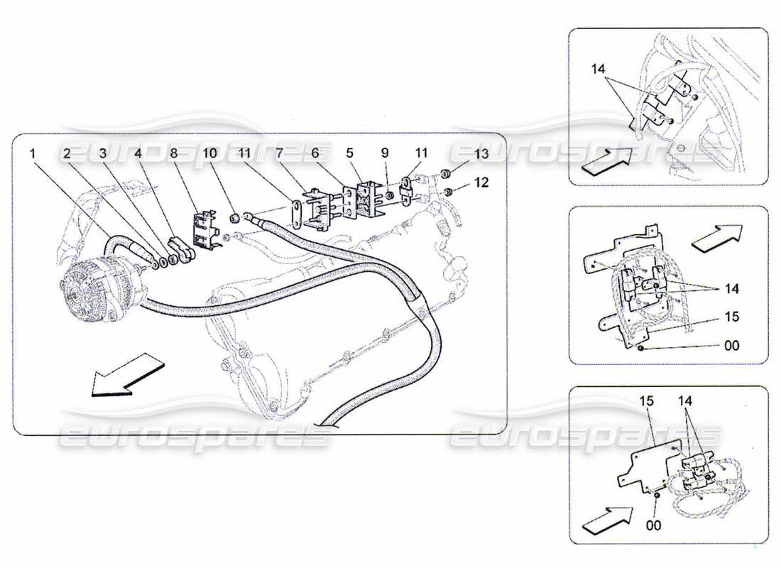 maserati qtp. (2010) 4.7 diagrama de piezas de cableado principal