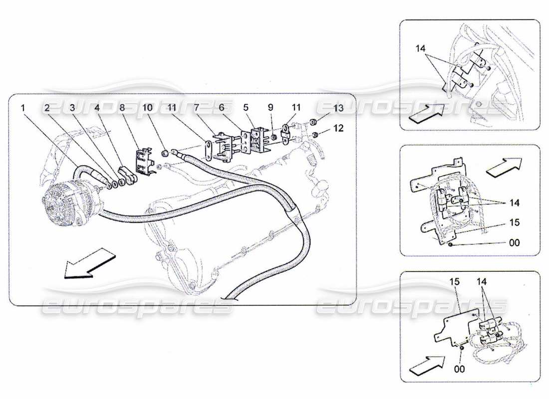maserati qtp. (2010) 4.7 cableado principal diagrama de piezas