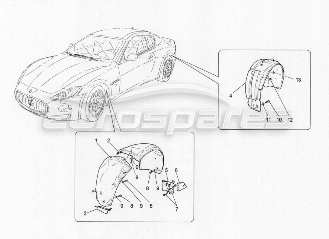 maserati granturismo special edition diagrama de piezas de la timonera y las tapas