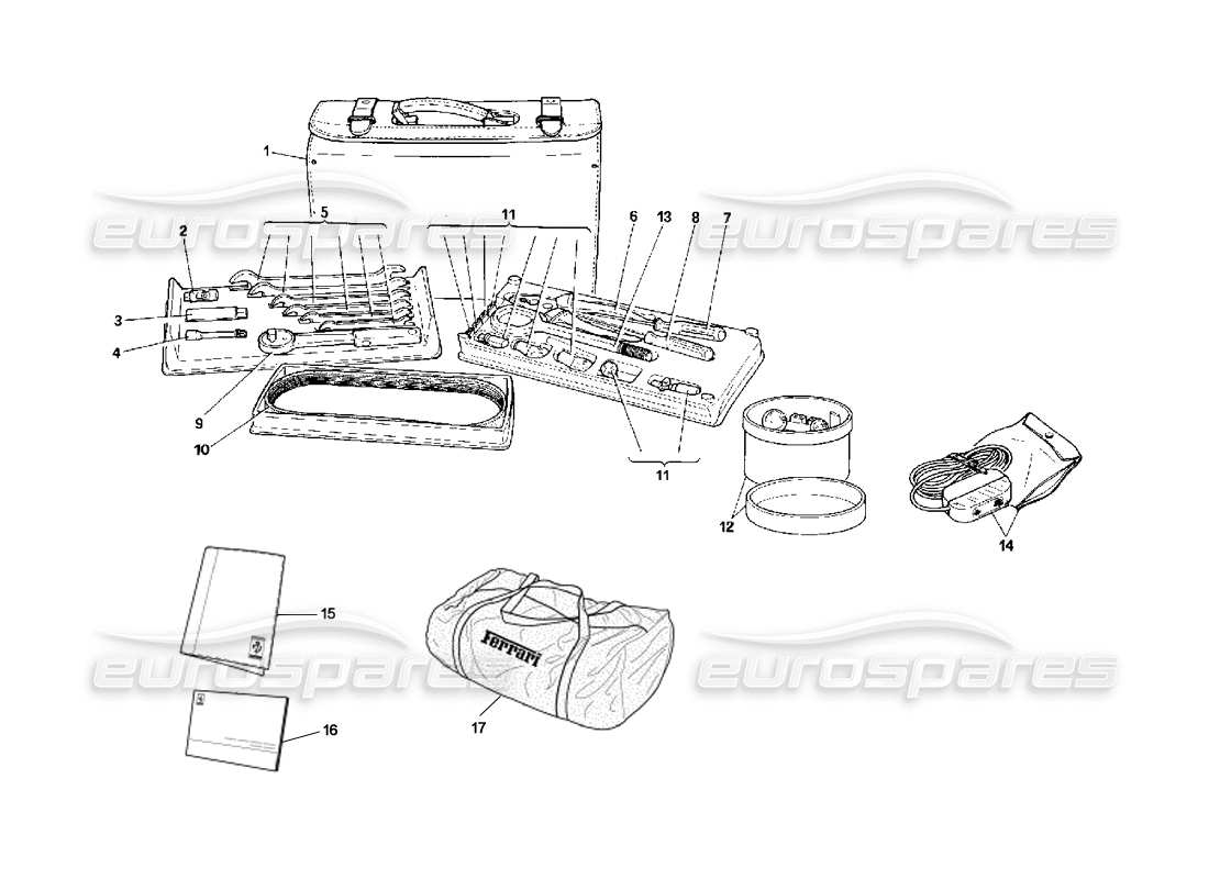 ferrari 348 (2.7 motronic) diagrama de piezas del equipo de herramientas