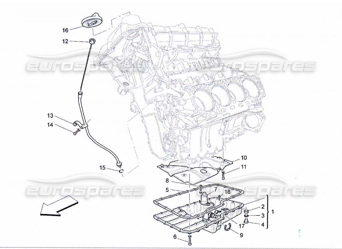 maserati qtp. (2010) 4.2 sistema de lubricación: diagrama de piezas del circuito y de la colección