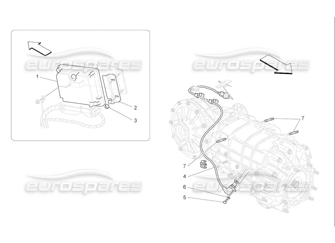 maserati qtp. (2006) 4.2 f1 control electrónico (caja de cambios) diagrama de piezas