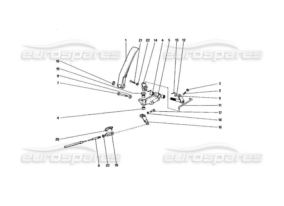 ferrari 328 (1985) control del acelerador (variantes para la versión rhd) diagrama de piezas