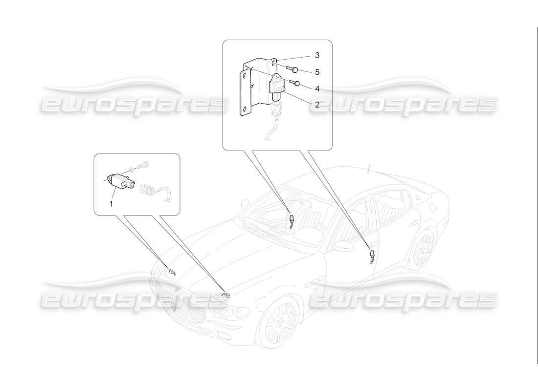 maserati qtp. (2006) 4.2 f1 diagrama de piezas de los sensores de colisión