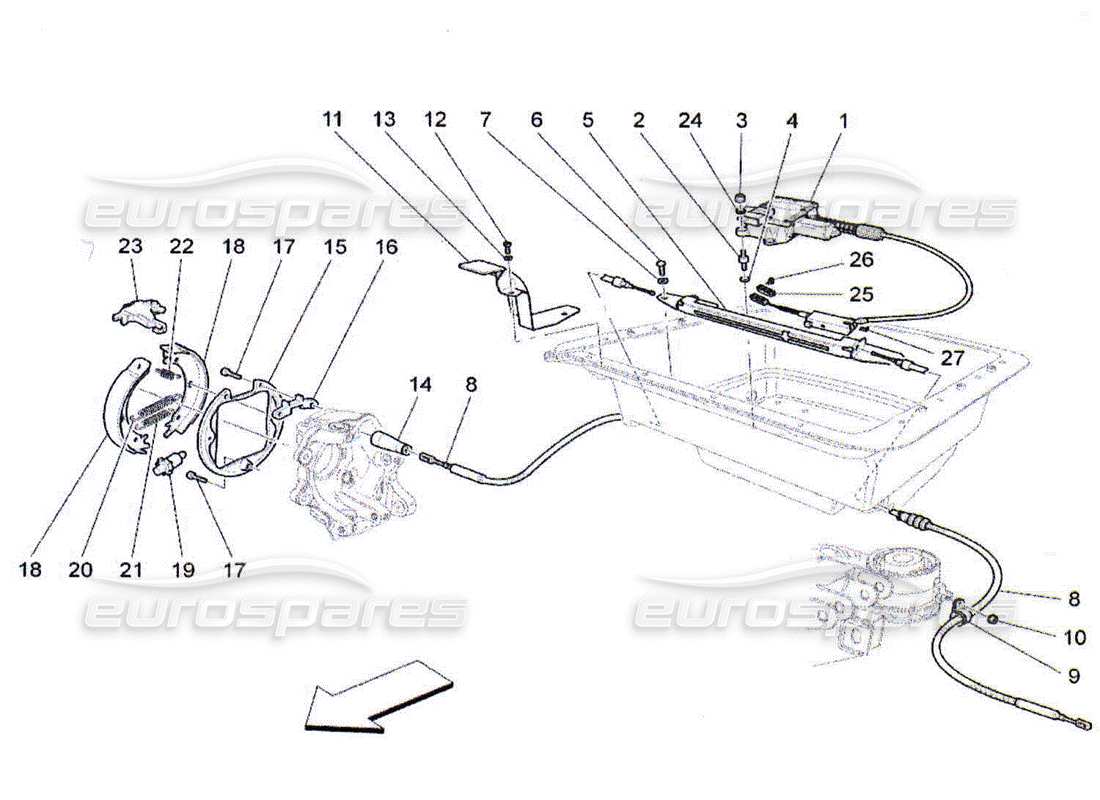 maserati qtp. (2010) 4.2 freno de mano diagrama de piezas