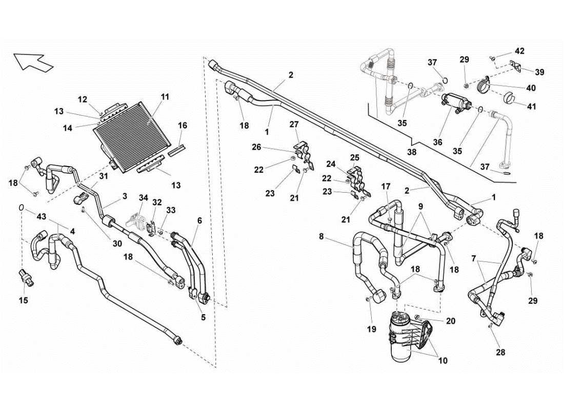 lamborghini gallardo sts ii sc sistema de aire acondicionado diagrama de piezas