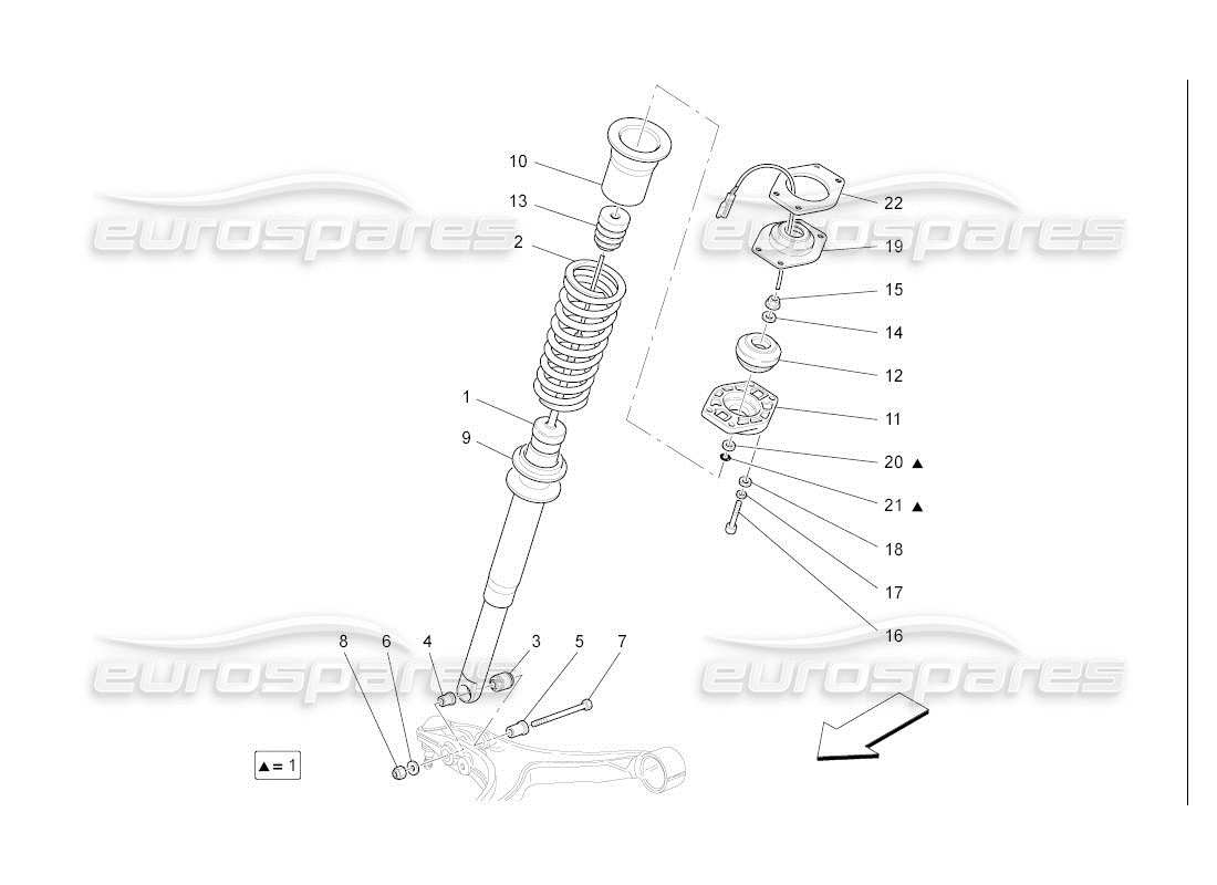 maserati qtp. (2007) 4.2 auto diagrama de piezas de los dispositivos amortiguadores delanteros