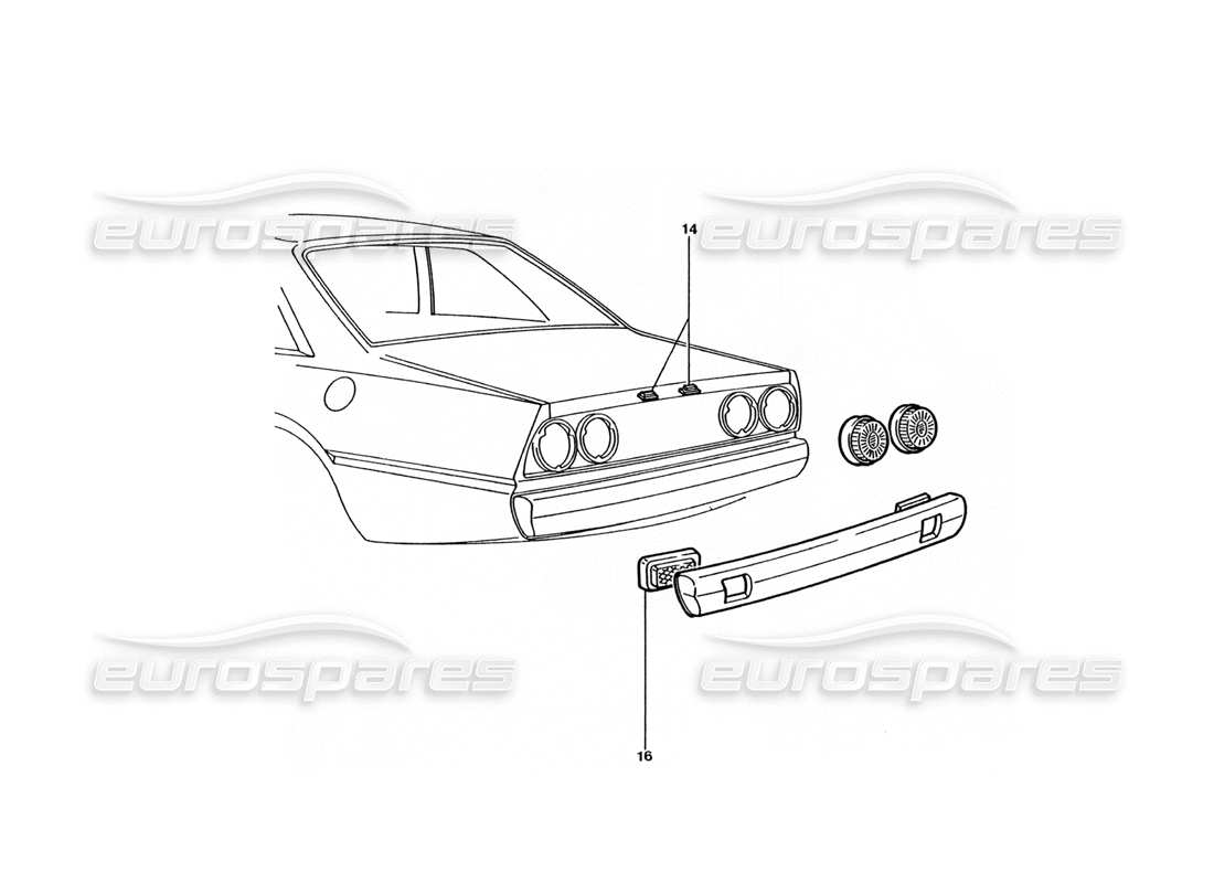 ferrari 400 gt / 400i (coachwork) luces traseras (variaciones) diagrama de piezas
