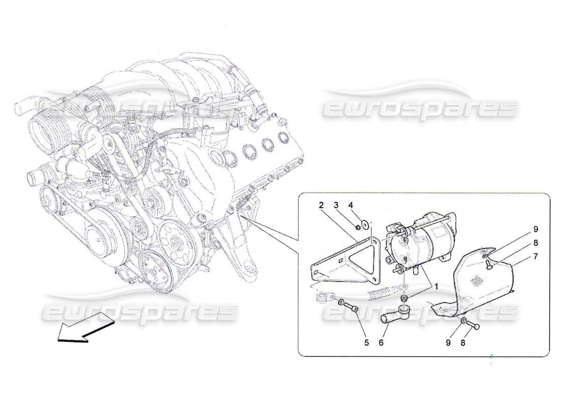 maserati qtp. (2010) 4.7 control electrónico: diagrama de piezas de encendido del motor