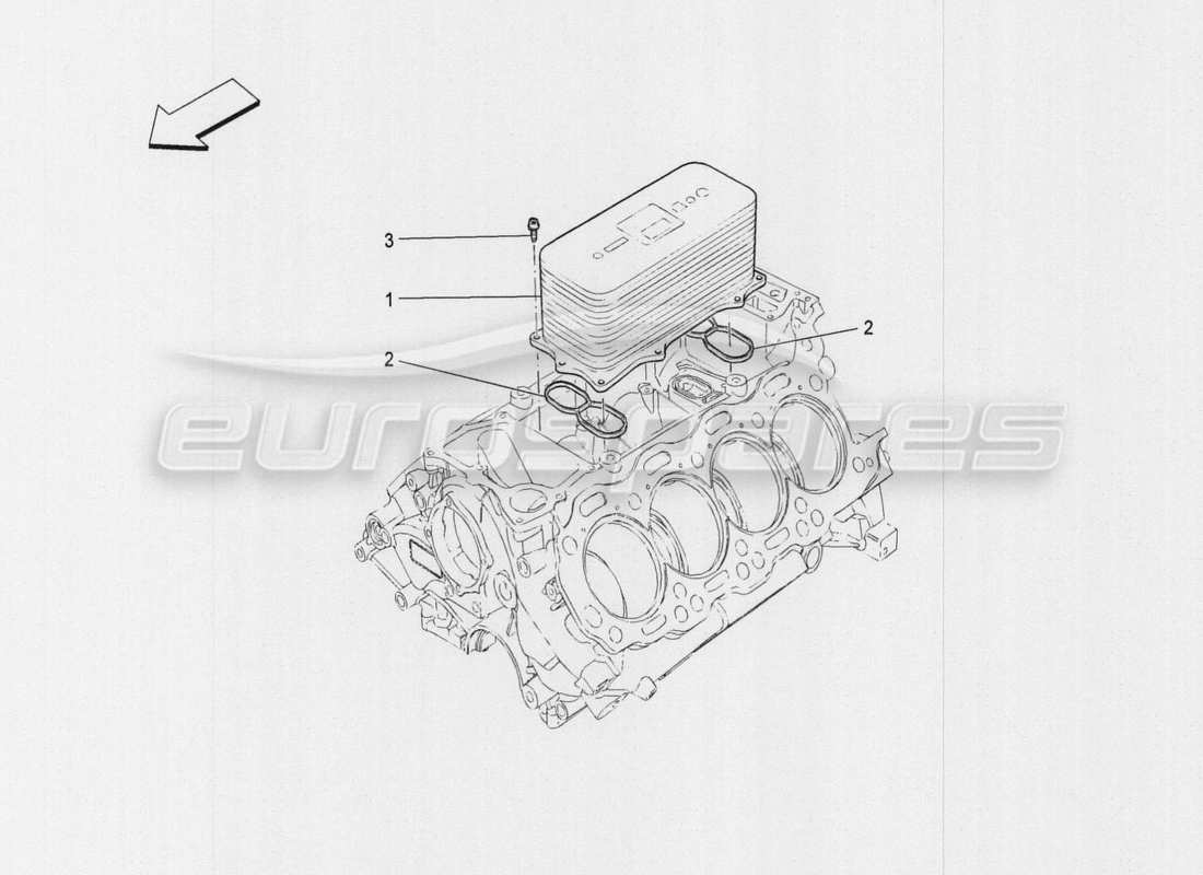 maserati qtp. v8 3.8 530bhp auto 2015 diagrama de piezas del intercambiador de calor