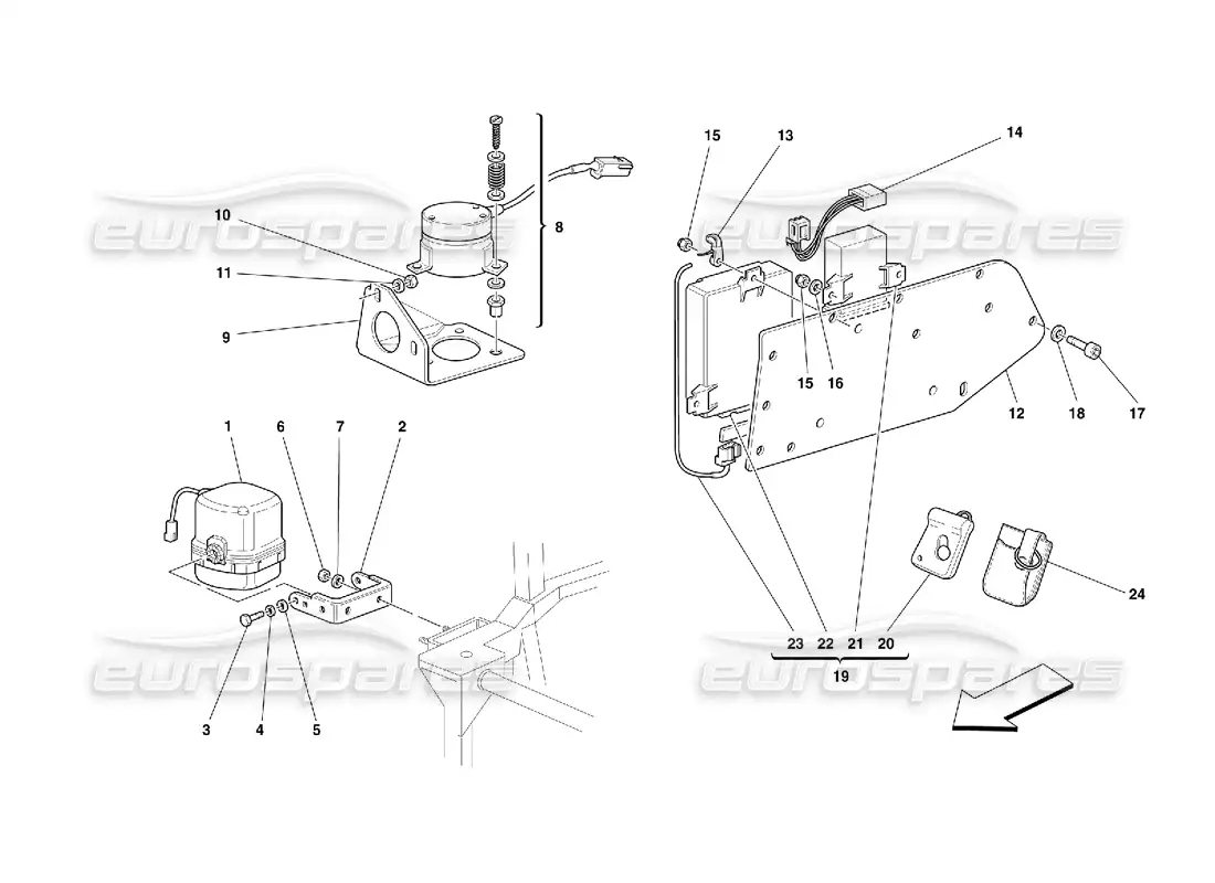 ferrari 456 gt/gta cuadros y dispositivos eléctricos antirrobo -válido para motronic 5.2 diagrama de piezas