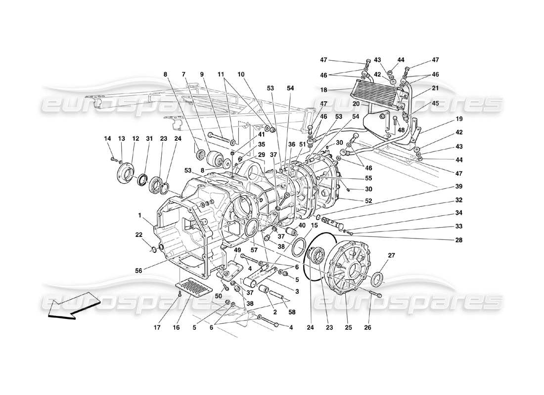 ferrari 360 challenge (2000) gearbox - covers diagrama de piezas