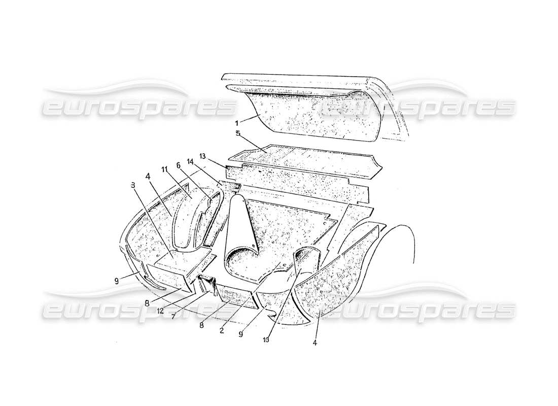 ferrari 275 (pininfarina coachwork) gruppo sportello baule - diagrama de piezas tappeti
