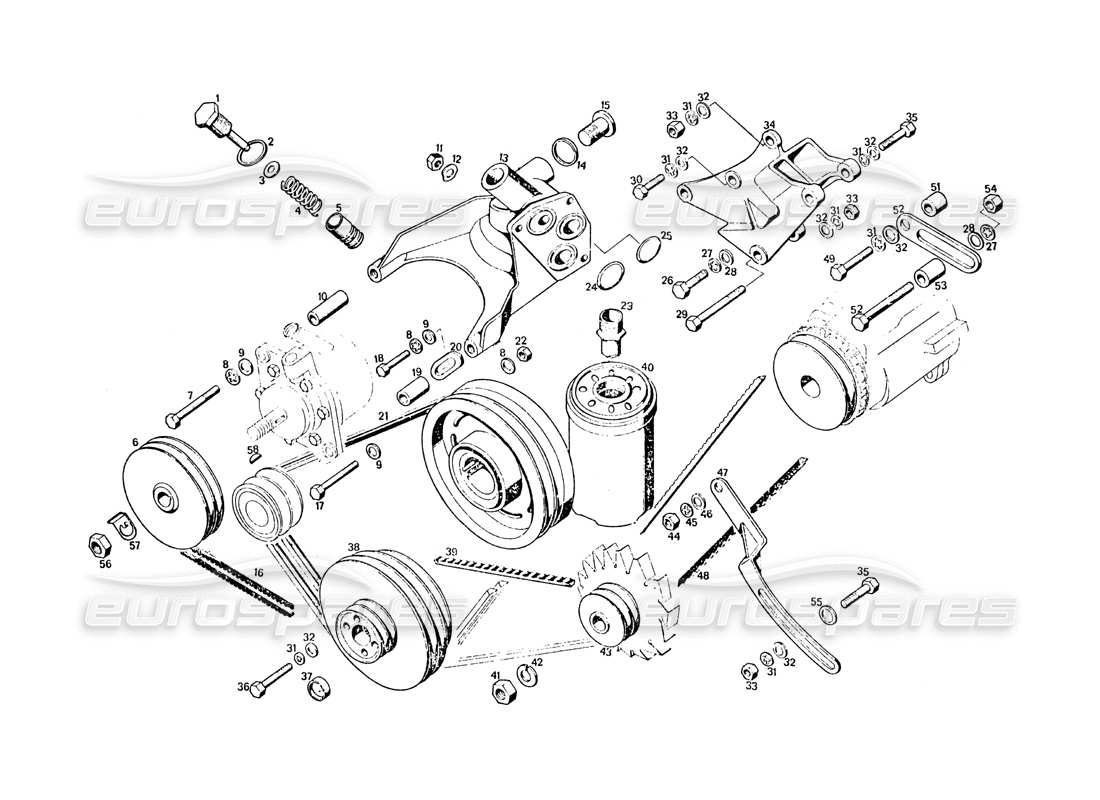 maserati khamsin correas y poleas diagrama de piezas