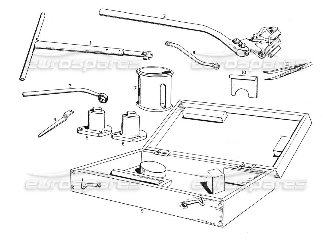ferrari 250 gte (1957) diagrama de piezas de herramientas del motor