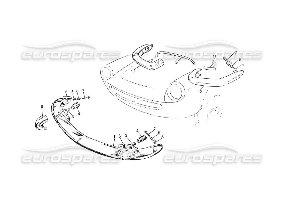 ferrari 275 (pininfarina coachwork) diagrama de piezas del gruppo paraurto anteriore