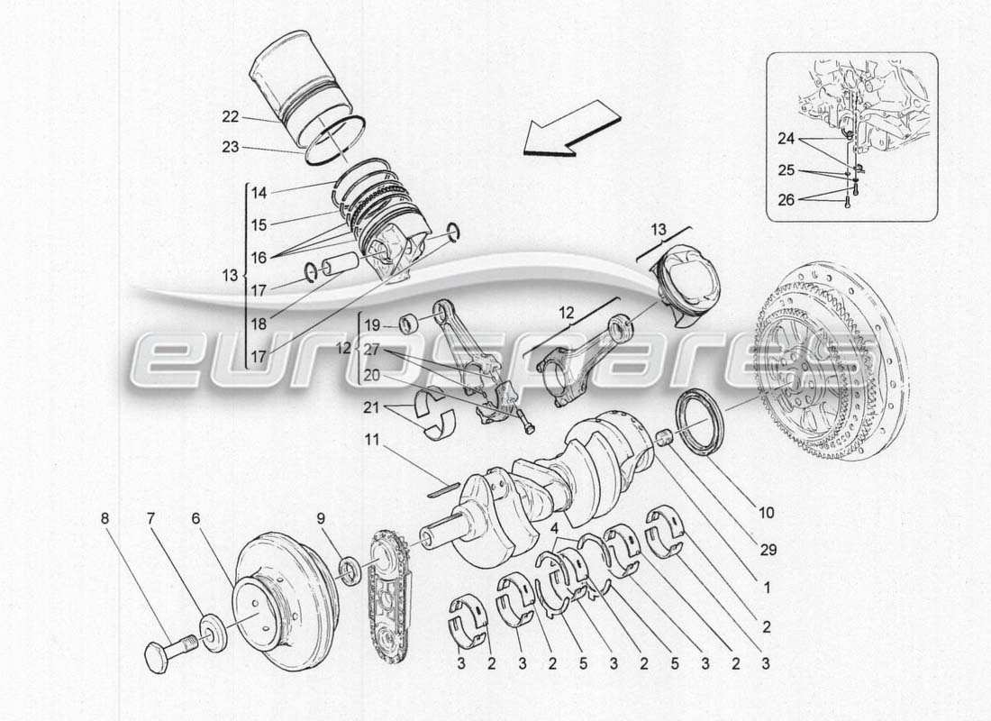 maserati grancabrio mc centenario diagrama de piezas de manivela