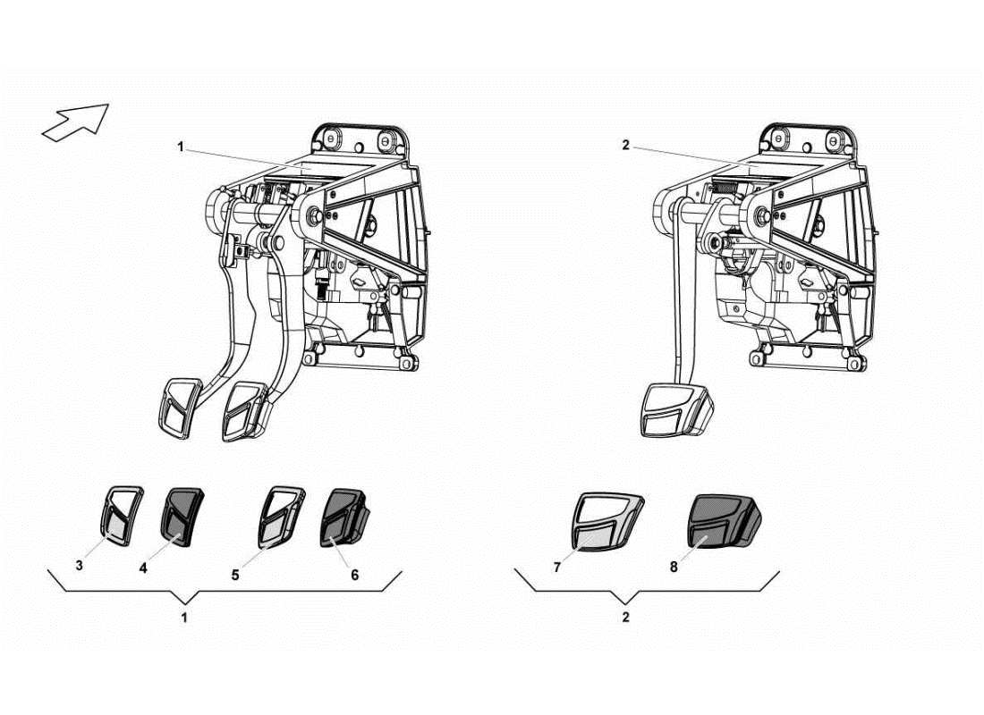 lamborghini gallardo sts ii sc montaje de la caja de pedales diagrama de piezas