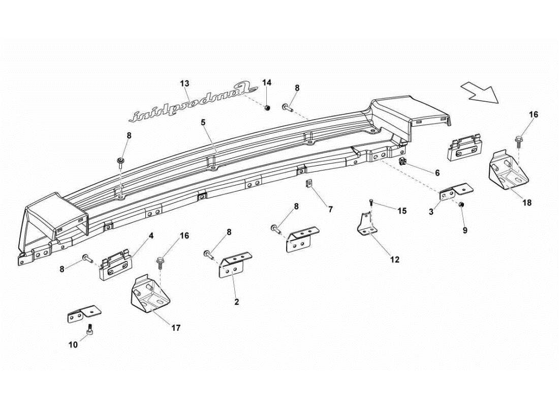 lamborghini gallardo sts ii sc panel trasero diagrama de piezas