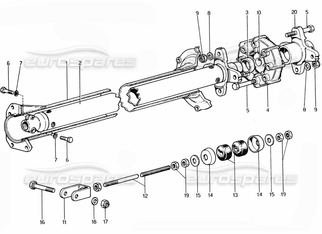 ferrari 365 gtc4 (mechanical) tubo de torsión diagrama de piezas