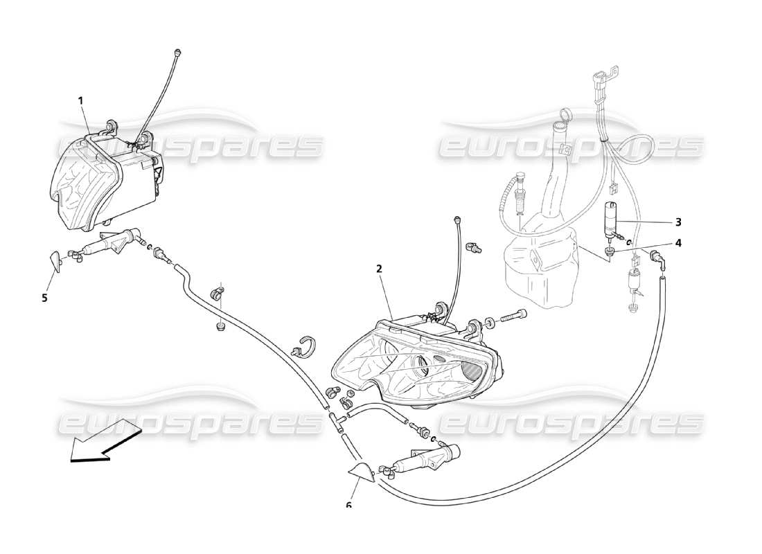 maserati qtp. (2003) 4.2 faros delanteros diagrama de piezas