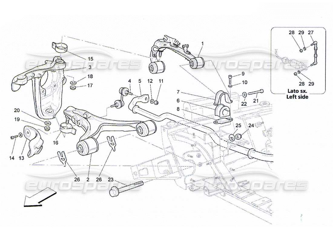 maserati qtp. (2010) 4.2 diagrama de piezas de la suspensión delantera