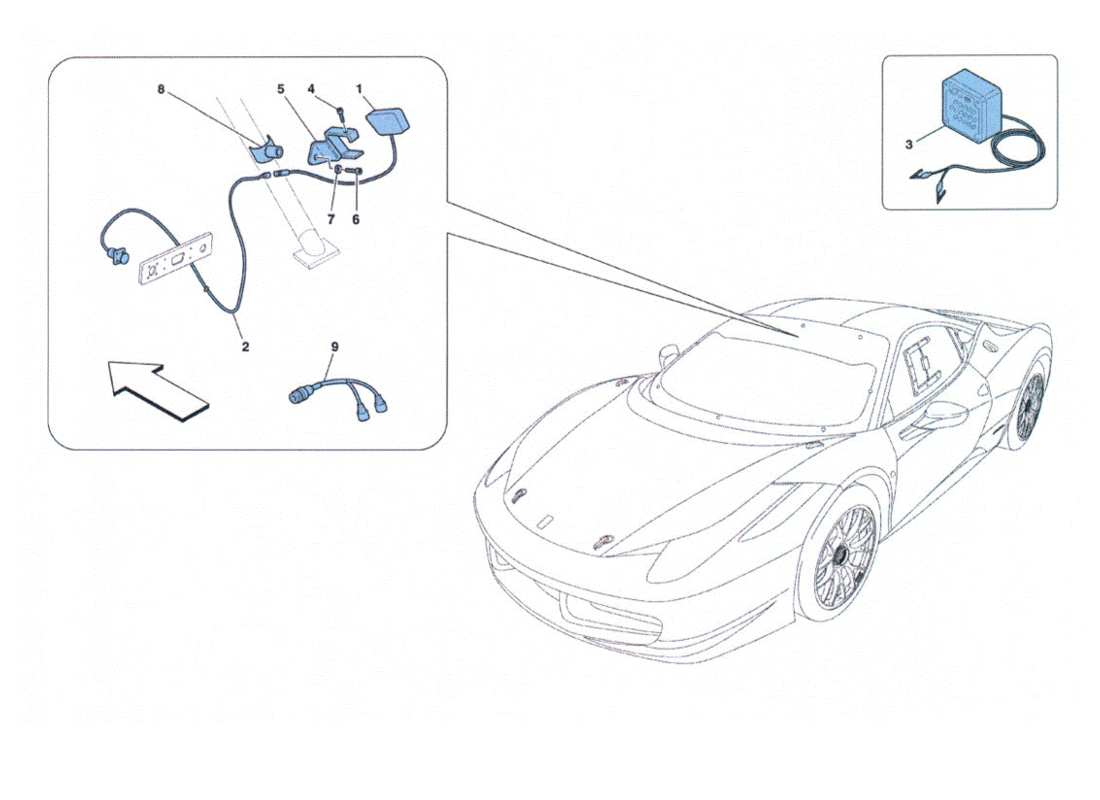 ferrari 458 challenge diagrama de piezas de datos de adquisición