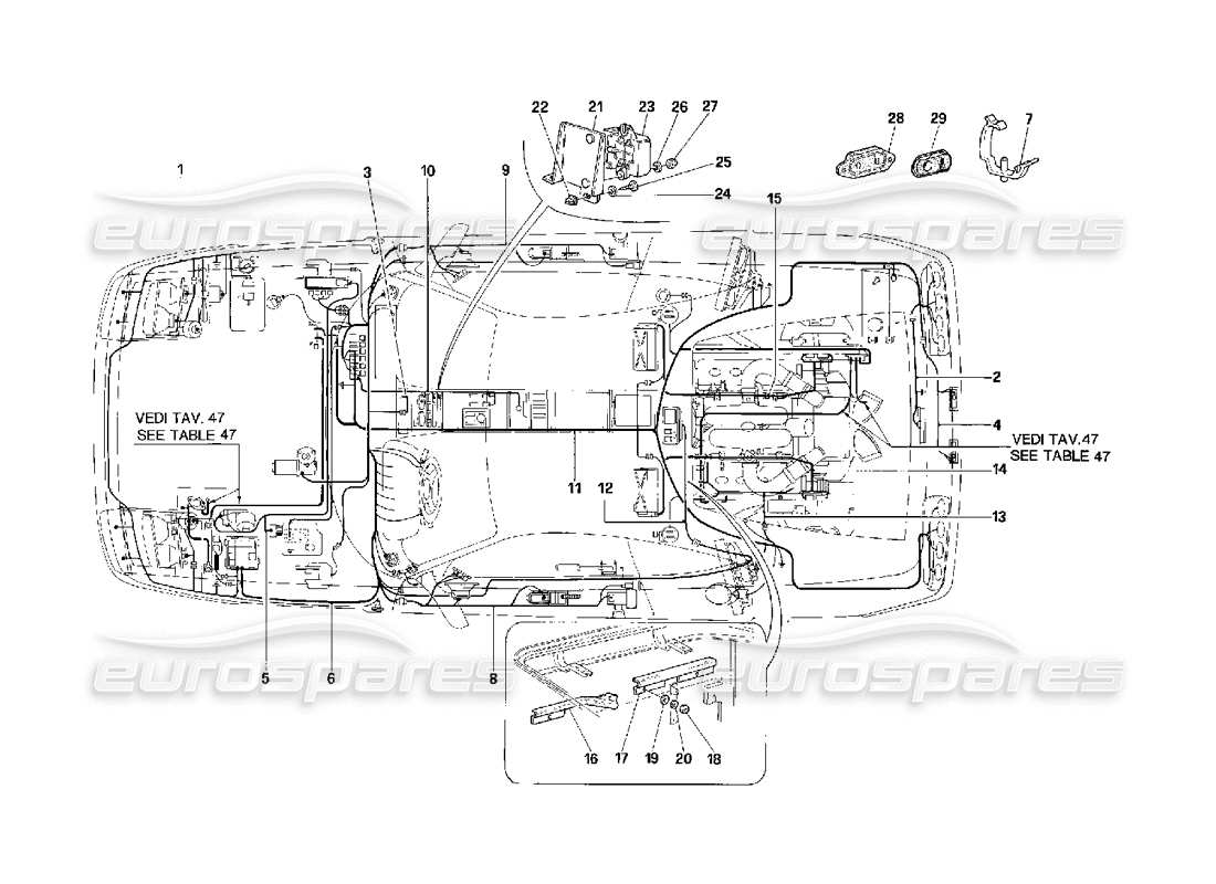 ferrari 348 (2.7 motronic) sistema eléctrico diagrama de piezas