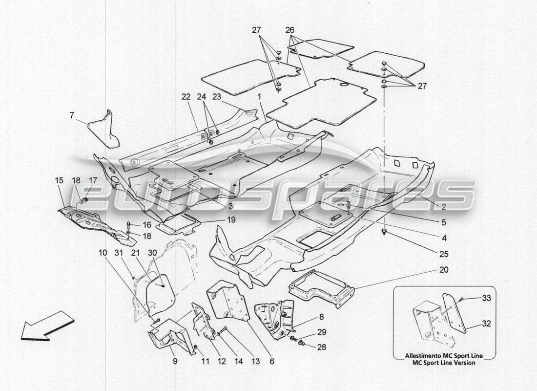 maserati grancabrio mc centenario diagrama de piezas de tappeti abitacolo