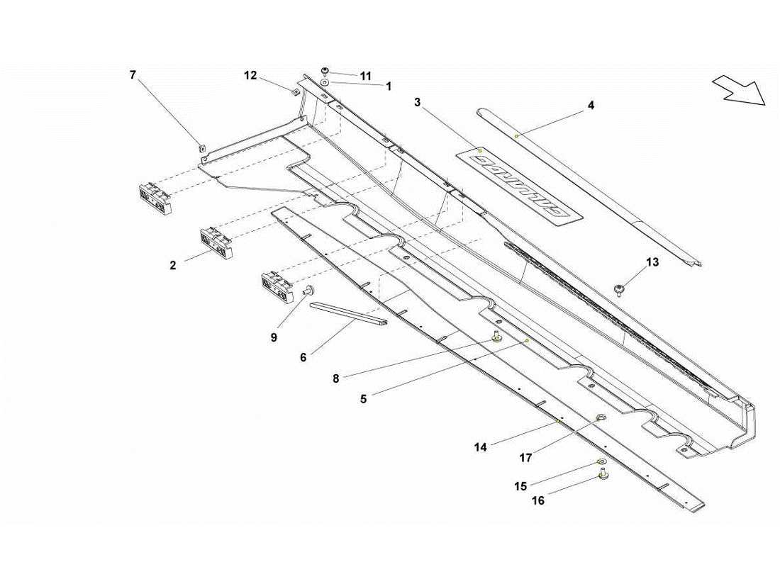 lamborghini gallardo lp560-4s update miembro lateral externo diagrama de piezas