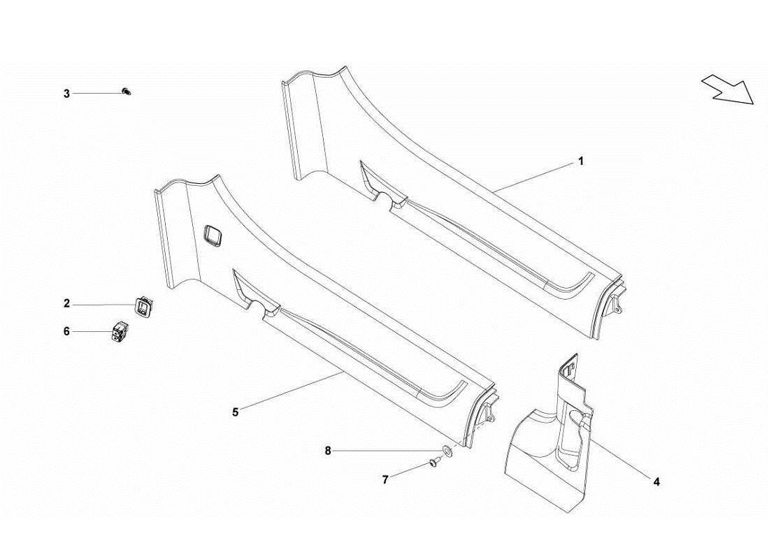 lamborghini gallardo lp570-4s perform diagrama de piezas del larguero interior