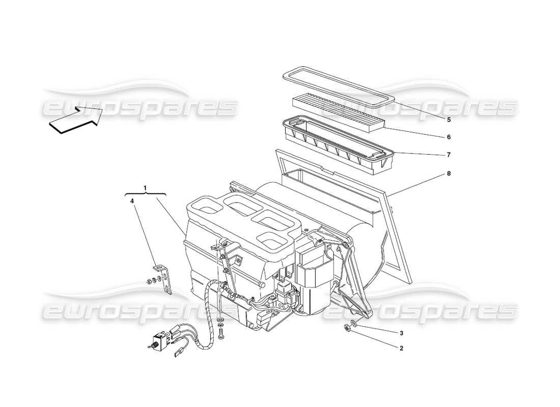 ferrari 430 challenge (2006) diagrama de piezas de ventilación