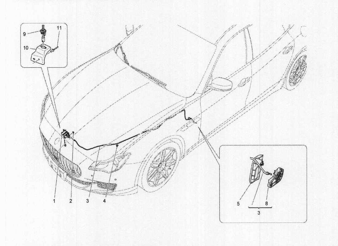 maserati qtp. v6 3.0 bt 410bhp 2wd 2017 diagrama de piezas del botón de apertura de la tapa frontal