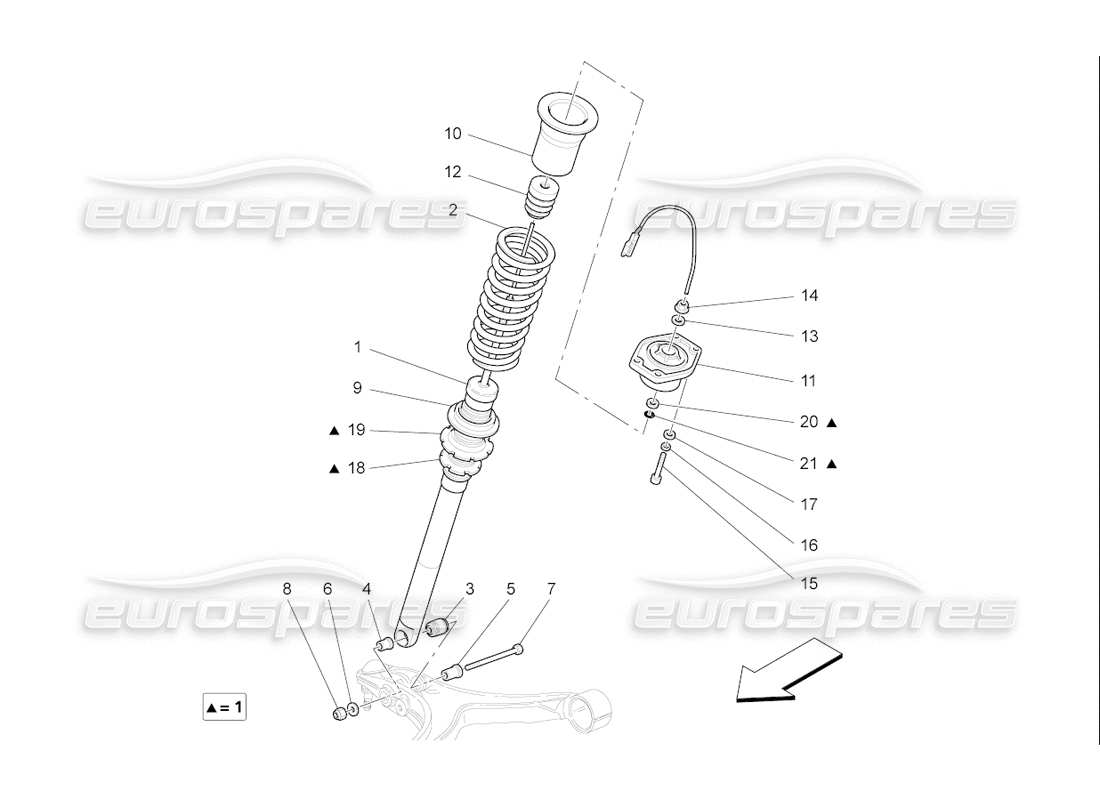 maserati qtp. (2006) 4.2 f1 diagrama de piezas de los dispositivos amortiguadores delanteros