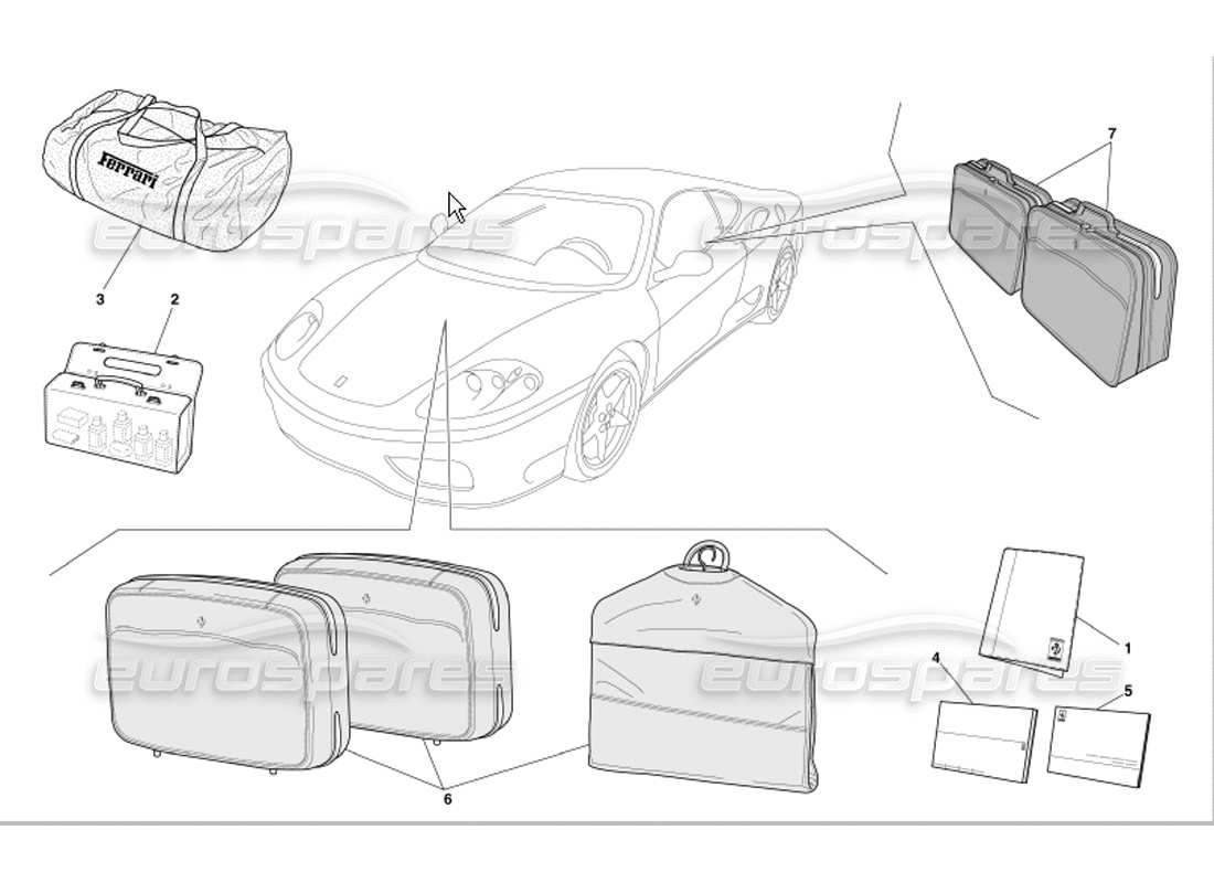 ferrari 360 modena documentación y accesorios diagrama de piezas