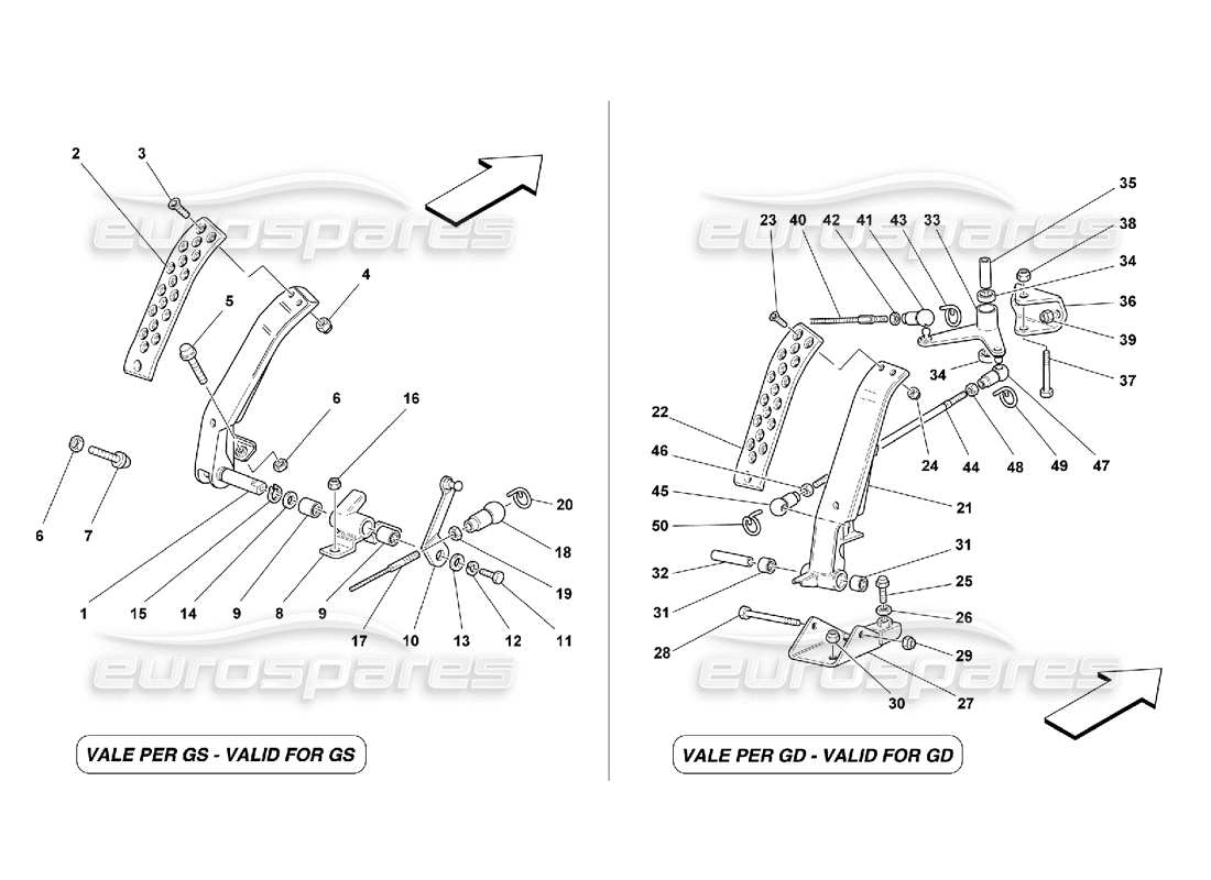 ferrari 355 (5.2 motronic) diagrama de piezas del pedal del acelerador