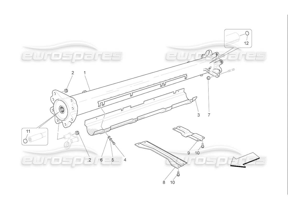 maserati qtp. (2006) 4.2 f1 diagrama de piezas de tubería de transmisión