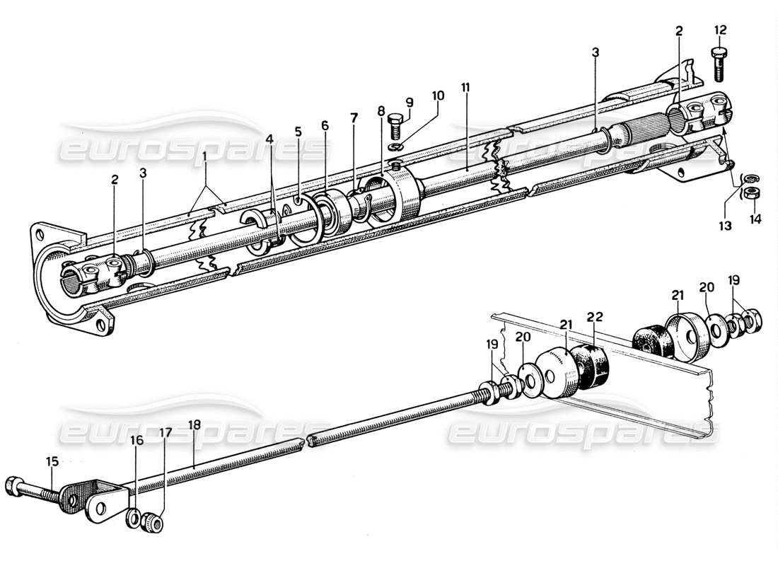 ferrari 365 gtb4 daytona (1969) diagrama de piezas del eje de transmisión