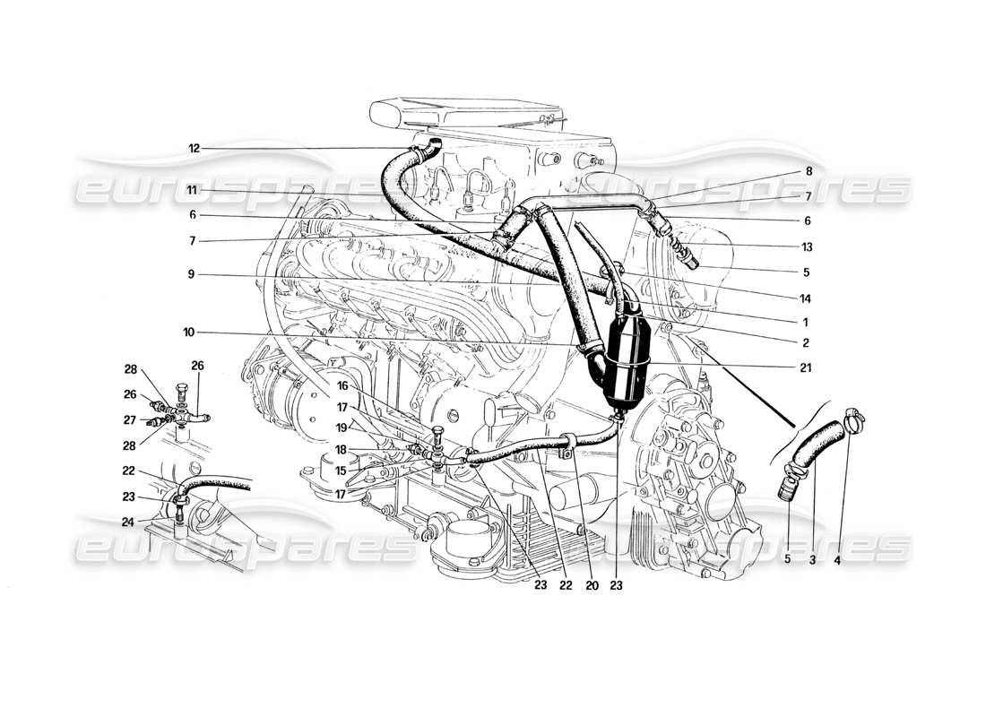 ferrari 328 (1985) golpe - por sistema diagrama de piezas