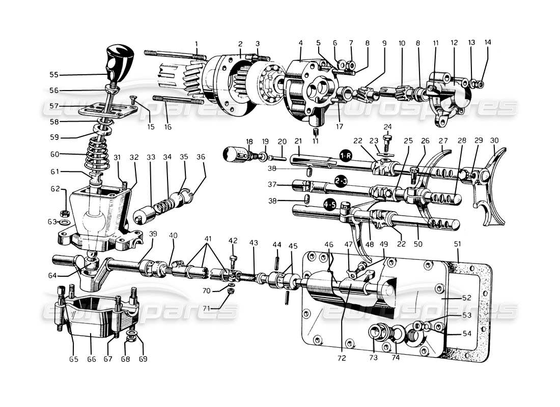 ferrari 275 gtb/gts 2 cam diagrama de piezas de varillaje y bomba de aceite