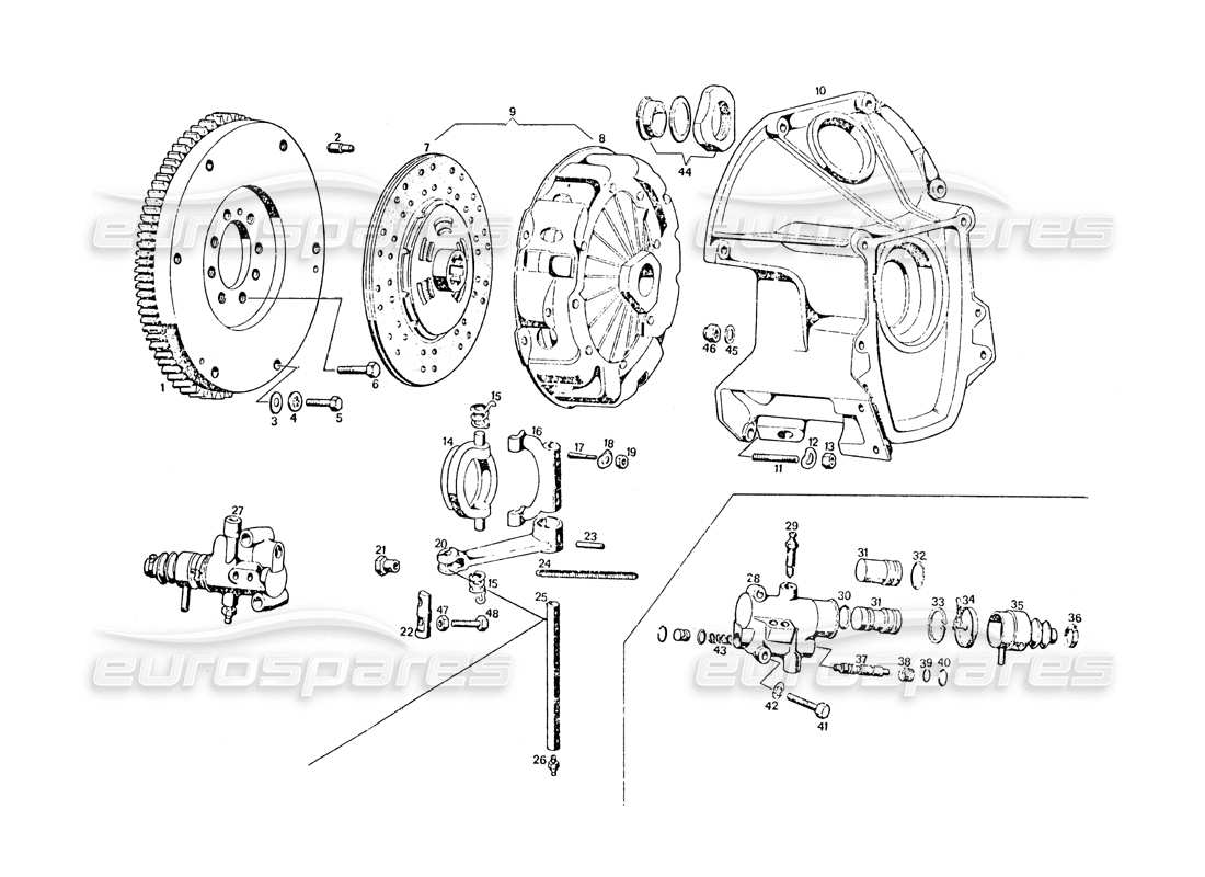 maserati khamsin embrague diagrama de piezas