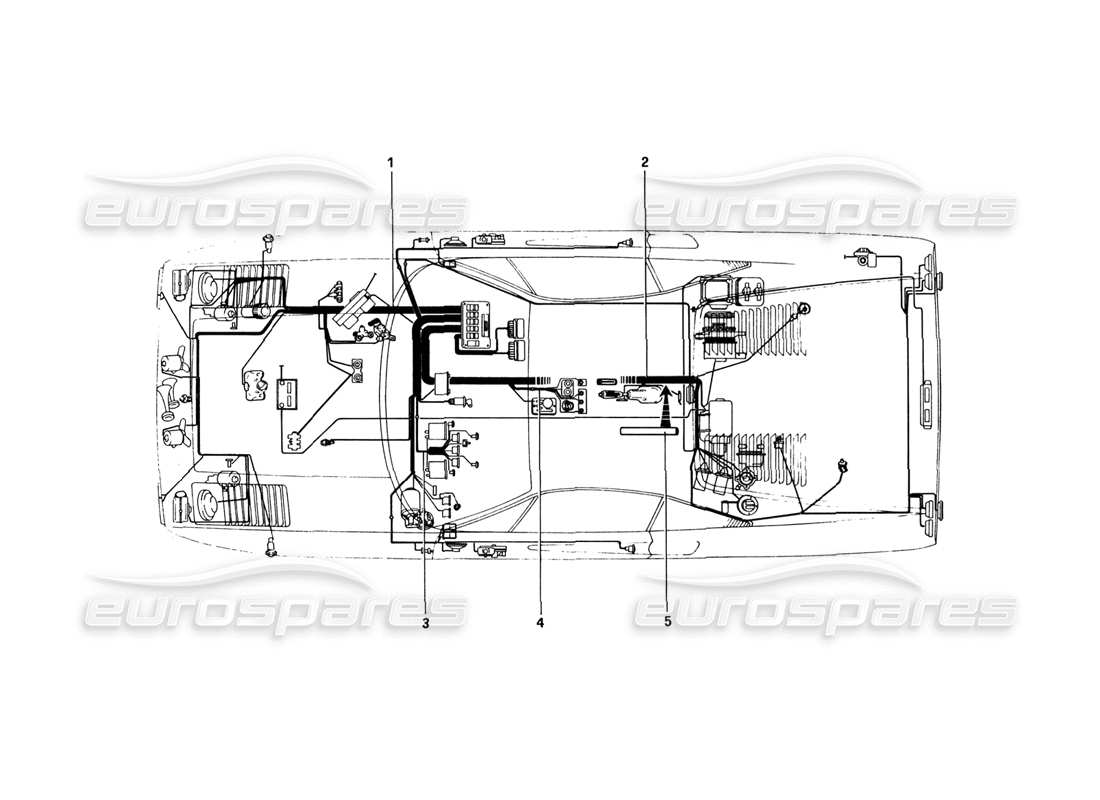 ferrari 308 gtb (1980) cuerpo electrico diagrama de piezas