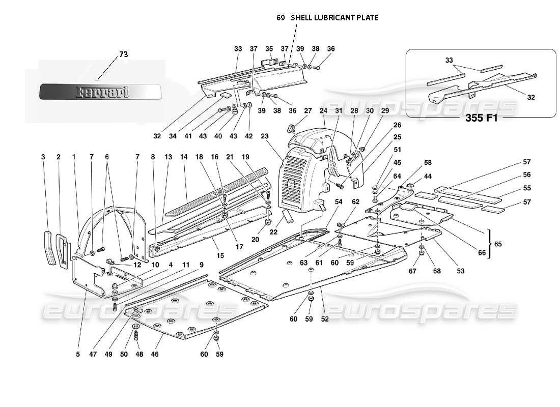 ferrari 355 (2.7 motronic) body - shields and wheelhouses diagrama de piezas