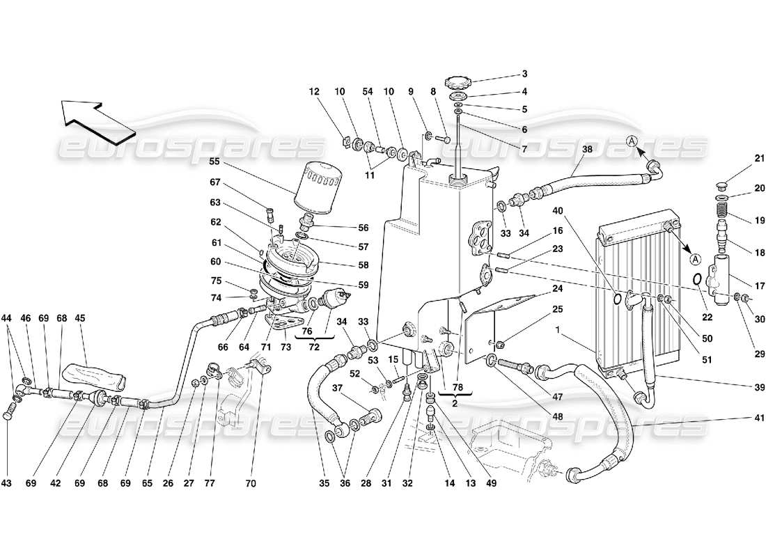 ferrari 355 (5.2 motronic) diagrama de piezas del sistema de lubricación