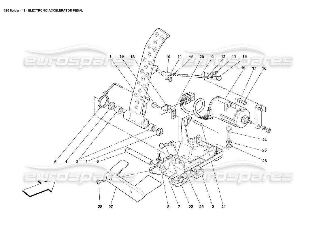 ferrari 360 spider electronic accelerator pedal diagrama de piezas